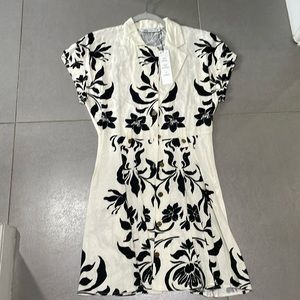 NWT Zara floral linen blend dress size small